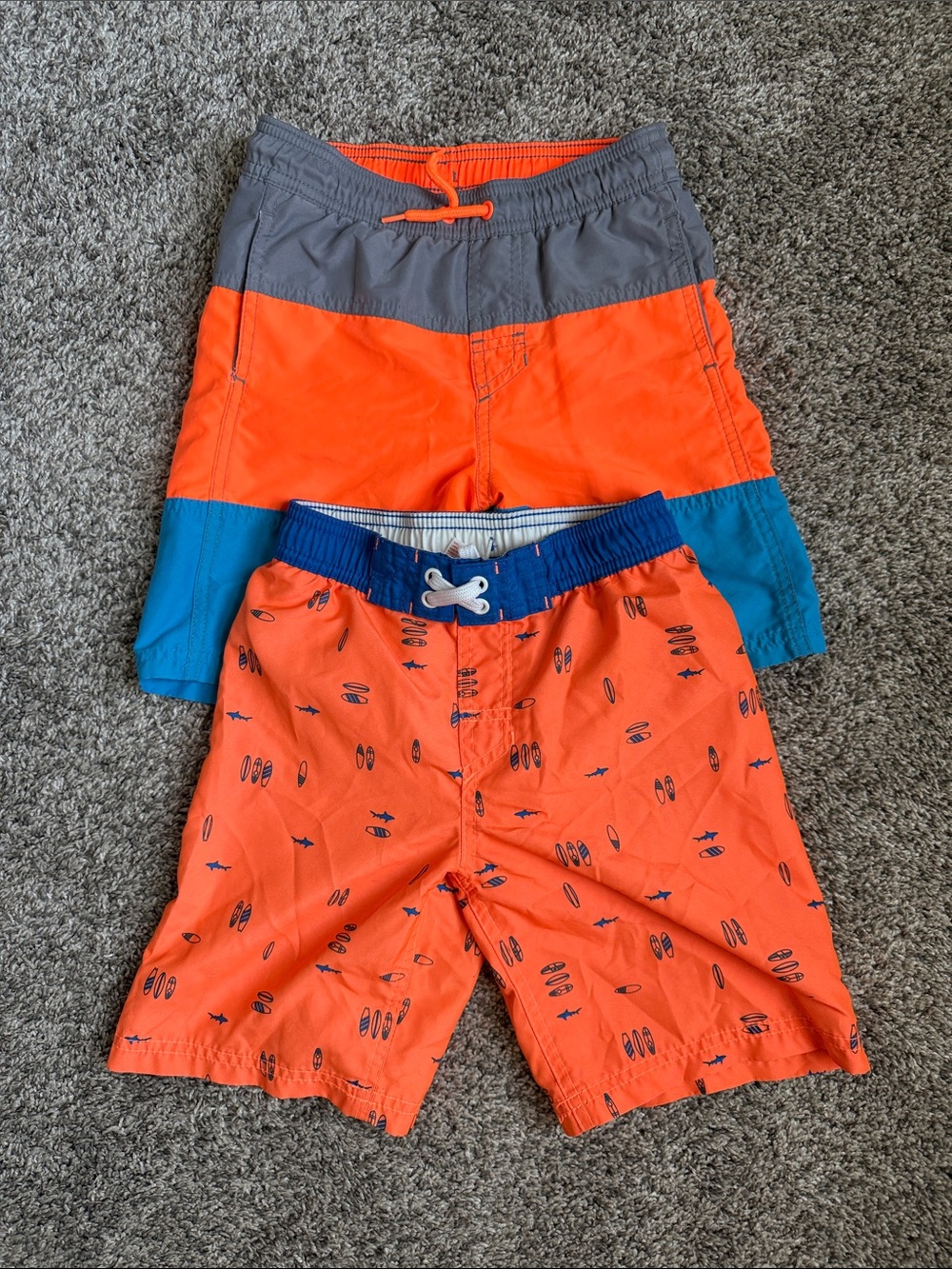 Cat & Jack Orange and Blue Boys Swim Shorts Set